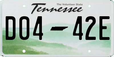 TN license plate D0442E