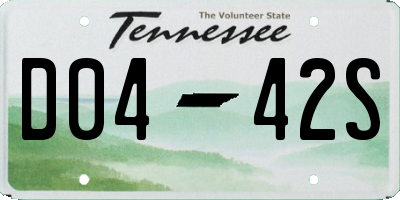 TN license plate D0442S