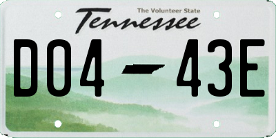 TN license plate D0443E