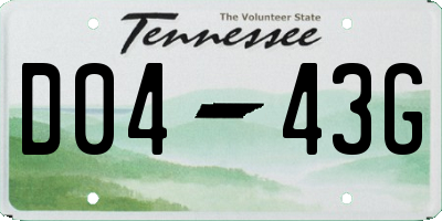 TN license plate D0443G