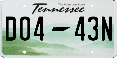 TN license plate D0443N