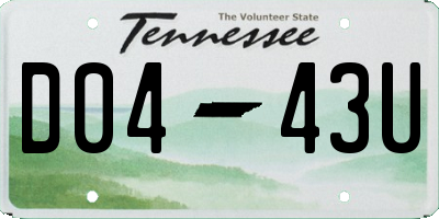 TN license plate D0443U