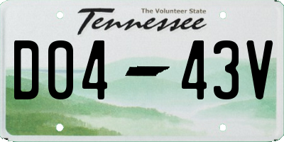 TN license plate D0443V