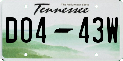 TN license plate D0443W