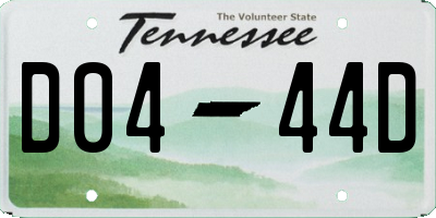 TN license plate D0444D