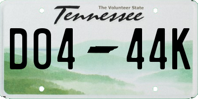 TN license plate D0444K