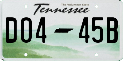 TN license plate D0445B