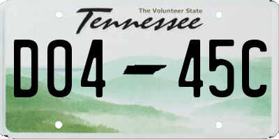 TN license plate D0445C