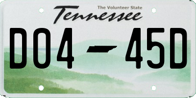 TN license plate D0445D