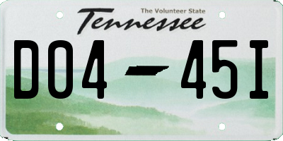 TN license plate D0445I