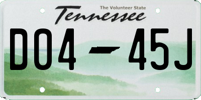TN license plate D0445J