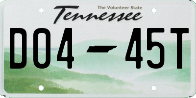 TN license plate D0445T