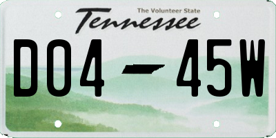 TN license plate D0445W