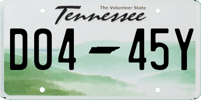TN license plate D0445Y