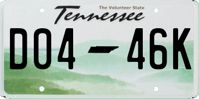 TN license plate D0446K