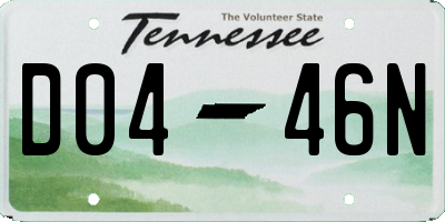 TN license plate D0446N