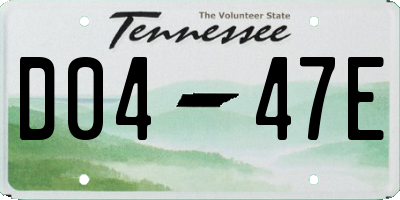 TN license plate D0447E