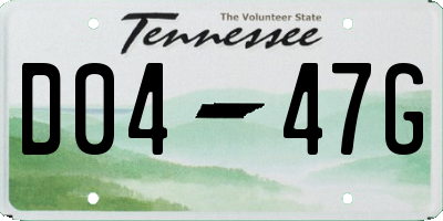 TN license plate D0447G