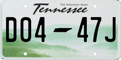 TN license plate D0447J