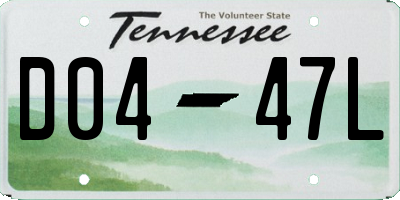 TN license plate D0447L