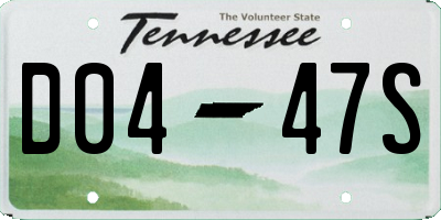TN license plate D0447S