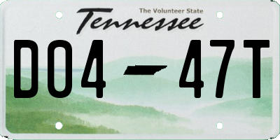 TN license plate D0447T