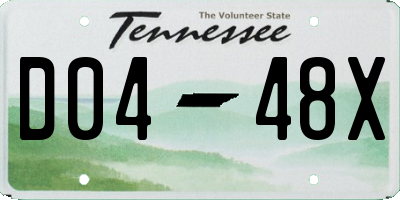 TN license plate D0448X