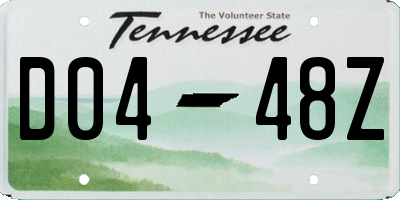 TN license plate D0448Z
