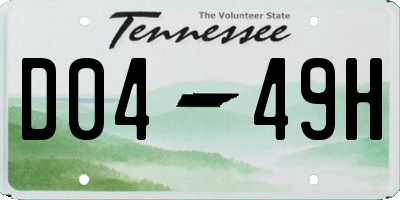 TN license plate D0449H