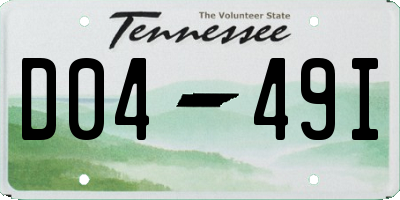 TN license plate D0449I