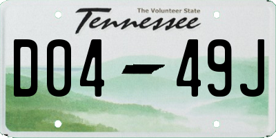 TN license plate D0449J