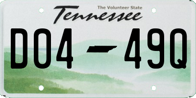 TN license plate D0449Q