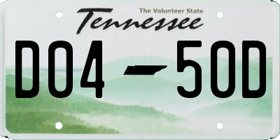 TN license plate D0450D