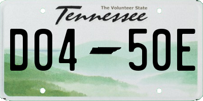 TN license plate D0450E