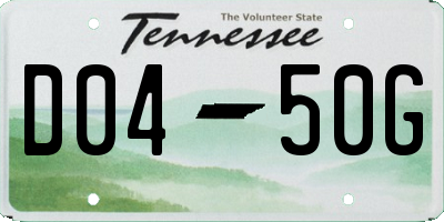 TN license plate D0450G