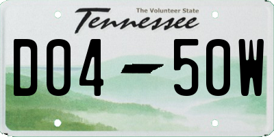 TN license plate D0450W