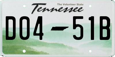 TN license plate D0451B