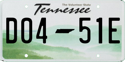 TN license plate D0451E