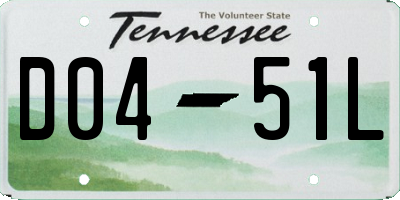 TN license plate D0451L