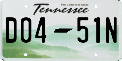 TN license plate D0451N