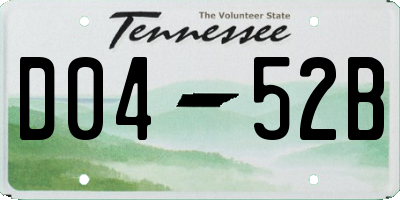 TN license plate D0452B