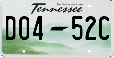 TN license plate D0452C