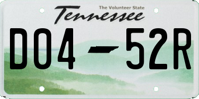 TN license plate D0452R