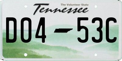 TN license plate D0453C
