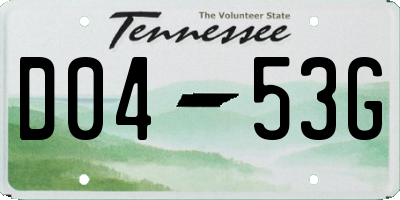 TN license plate D0453G