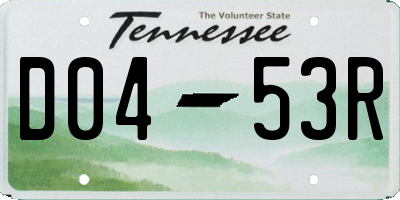 TN license plate D0453R