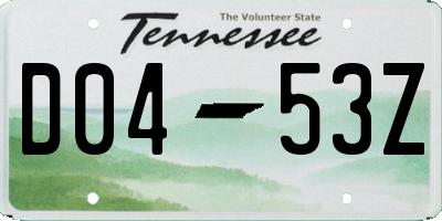 TN license plate D0453Z