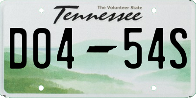 TN license plate D0454S