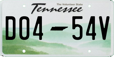 TN license plate D0454V