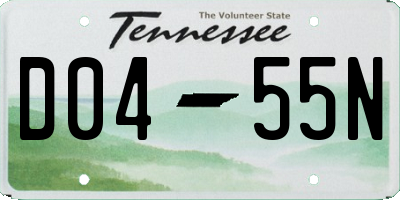 TN license plate D0455N